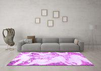 Machine Washable Abstract Purple Modern Rug, wshabs1251pur