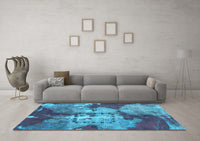 Machine Washable Abstract Light Blue Modern Rug, wshabs1252lblu