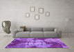 Machine Washable Abstract Purple Modern Area Rugs in a Living Room, wshabs1252pur