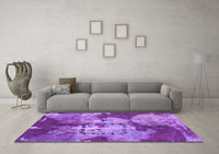 Machine Washable Abstract Purple Modern Rug, wshabs1252pur