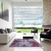 Square Abstract Purple Modern Rug in a Living Room, abs1252