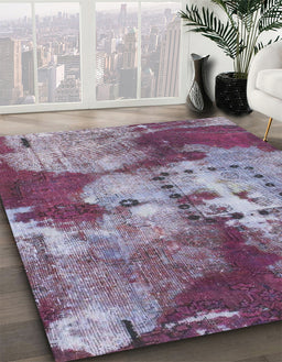 Abstract Purple Modern Rug in Family Room, abs1252
