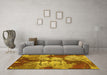 Machine Washable Abstract Yellow Modern Rug in a Living Room, wshabs1252yw