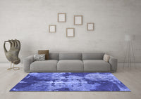 Machine Washable Abstract Blue Modern Rug, wshabs1252blu