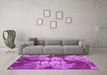 Machine Washable Abstract Pink Modern Rug in a Living Room, wshabs1252pnk