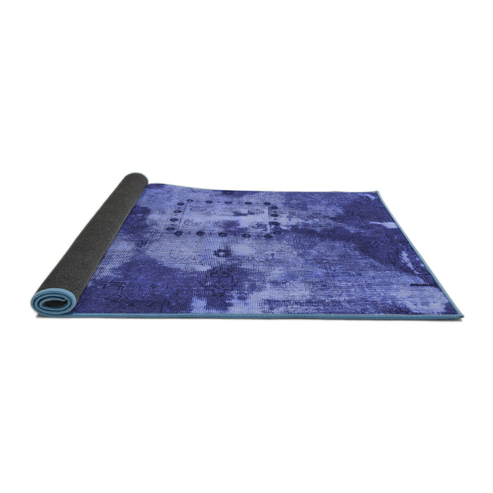 Sideview of Abstract Blue Modern Rug, abs1252blu
