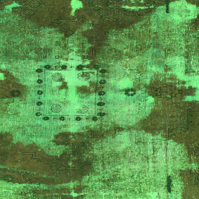 Square Machine Washable Abstract Green Modern Area Rugs, wshabs1252grn