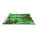 Sideview of Machine Washable Abstract Green Modern Area Rugs, wshabs1252grn