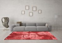 Machine Washable Abstract Red Modern Rug, wshabs1252red