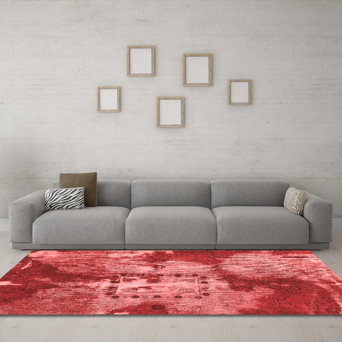 Modern Red Washable Rugs