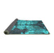 Sideview of Abstract Turquoise Modern Rug, abs1252turq