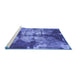 Sideview of Machine Washable Abstract Blue Modern Rug, wshabs1252blu