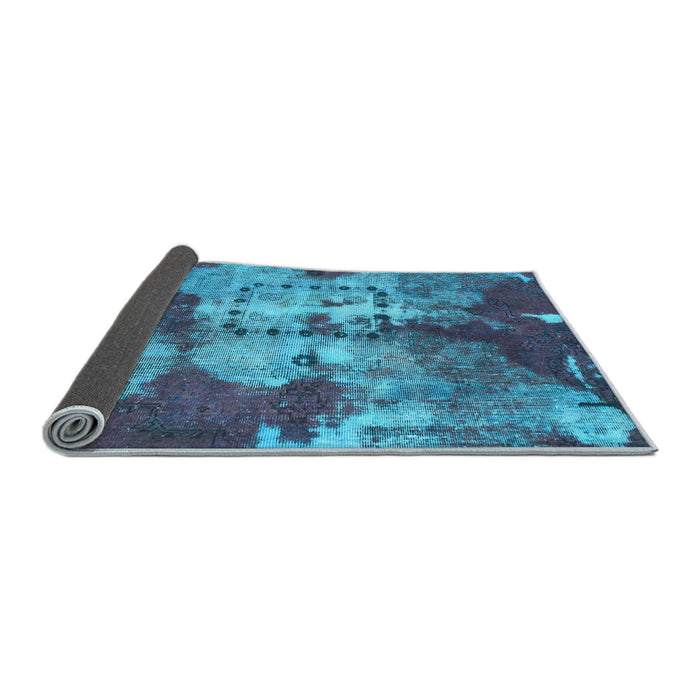 Sideview of Abstract Light Blue Modern Rug, abs1252lblu