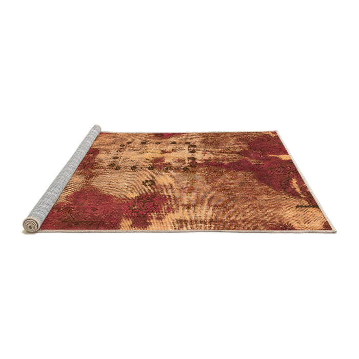 Sideview of Machine Washable Abstract Orange Modern Area Rugs, wshabs1252org