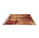 Sideview of Machine Washable Abstract Orange Modern Area Rugs, wshabs1252org