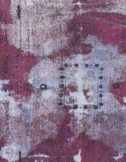 Machine Washable Abstract Purple Rug, wshabs1252