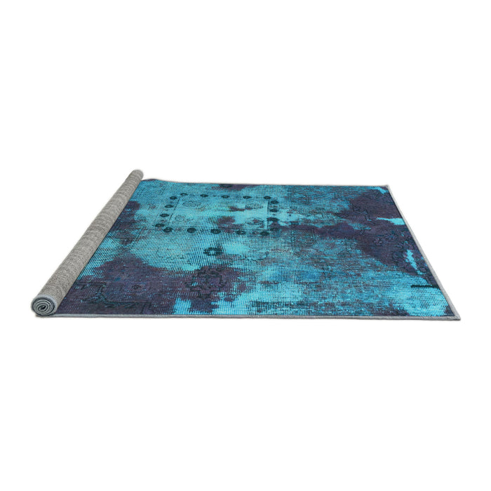 Sideview of Machine Washable Abstract Light Blue Modern Rug, wshabs1252lblu