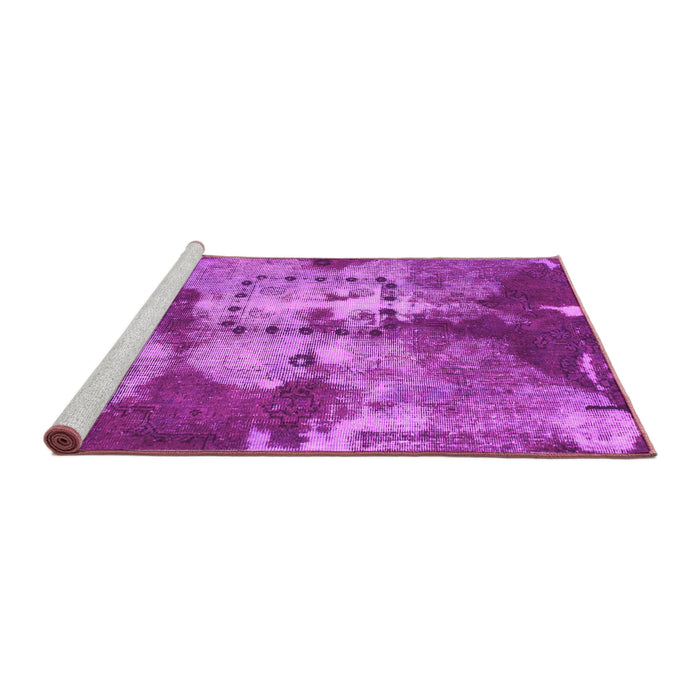 Sideview of Machine Washable Abstract Pink Modern Rug, wshabs1252pnk