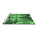 Sideview of Machine Washable Abstract Emerald Green Modern Area Rugs, wshabs1252emgrn