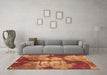 Machine Washable Abstract Orange Modern Area Rugs in a Living Room, wshabs1252org