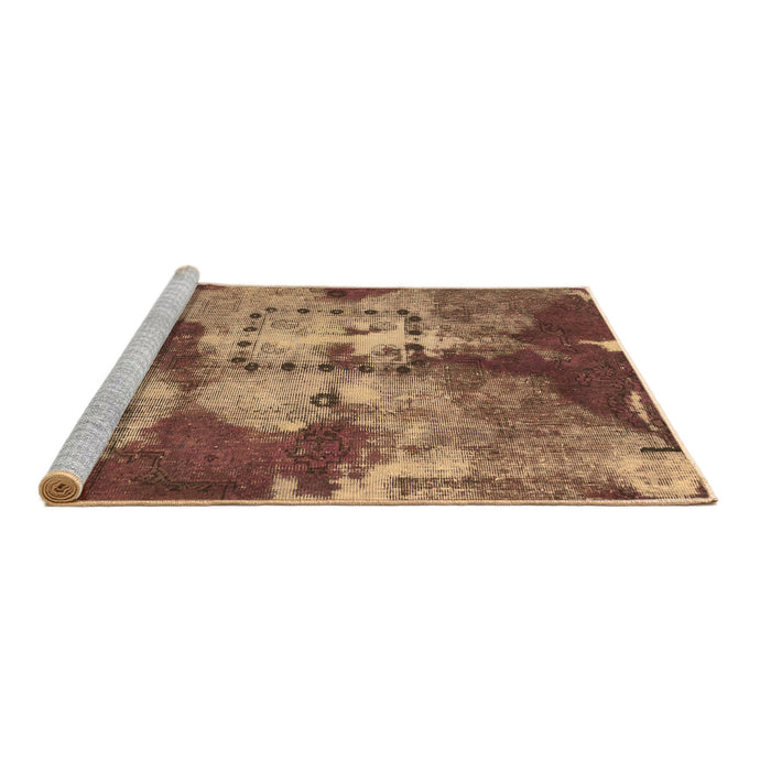 Sideview of Machine Washable Abstract Brown Modern Rug, wshabs1252brn
