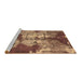 Sideview of Machine Washable Abstract Brown Modern Rug, wshabs1252brn