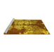 Sideview of Machine Washable Abstract Yellow Modern Rug, wshabs1252yw