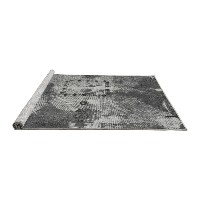 Sideview of Machine Washable Abstract Gray Modern Rug, wshabs1252gry