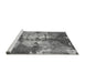 Sideview of Machine Washable Abstract Gray Modern Rug, wshabs1252gry