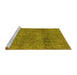 Sideview of Machine Washable Abstract Yellow Modern Rug, wshabs1253yw