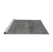 Sideview of Machine Washable Abstract Gray Modern Rug, wshabs1253gry