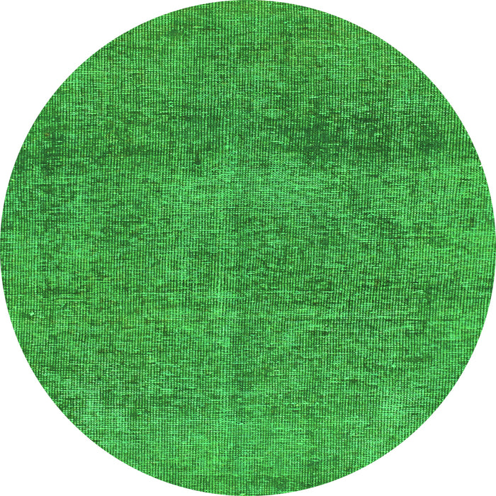 Round Abstract Green Modern Rug, abs1253grn