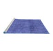 Sideview of Machine Washable Abstract Blue Modern Rug, wshabs1253blu