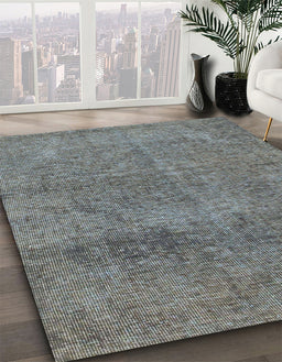 Abstract Gunmetal Gray Modern Rug in Family Room, abs1253