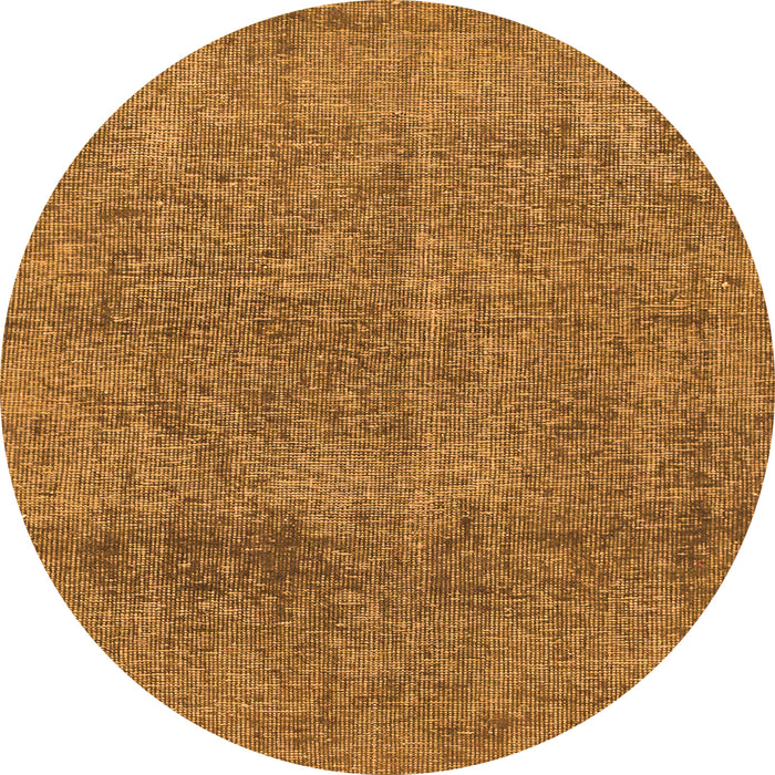 Round Machine Washable Abstract Orange Modern Area Rugs, wshabs1253org