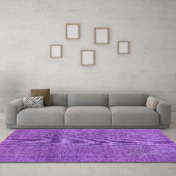 Machine Washable Abstract Purple Modern Area Rugs in a Living Room, wshabs1253pur