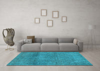 Machine Washable Abstract Light Blue Modern Rug, wshabs1253lblu