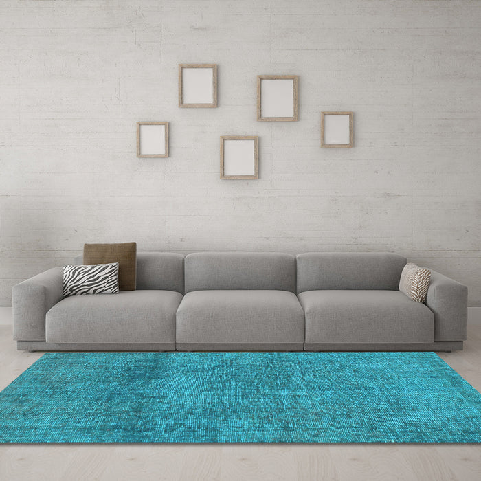 Machine Washable Abstract Light Blue Modern Rug in a Living Room, wshabs1253lblu