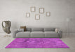 Machine Washable Abstract Pink Modern Rug in a Living Room, wshabs1253pnk