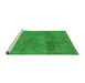 Sideview of Machine Washable Abstract Green Modern Area Rugs, wshabs1253grn