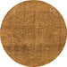 Round Abstract Orange Modern Rug, abs1253org