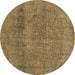 Round Abstract Brown Modern Rug, abs1253brn