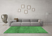 Machine Washable Abstract Emerald Green Modern Area Rugs in a Living Room,, wshabs1253emgrn