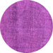 Round Machine Washable Abstract Pink Modern Rug, wshabs1253pnk