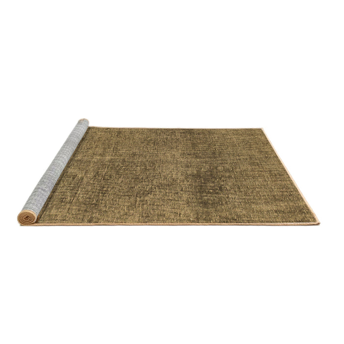 Sideview of Machine Washable Abstract Brown Modern Rug, wshabs1253brn