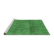 Sideview of Machine Washable Abstract Emerald Green Modern Area Rugs, wshabs1253emgrn