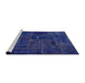 Sideview of Machine Washable Abstract Cobalt Blue Rug, wshabs1254