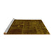 Sideview of Machine Washable Patchwork Yellow Transitional Rug, wshabs1254yw