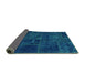 Sideview of Patchwork Turquoise Transitional Rug, abs1254turq