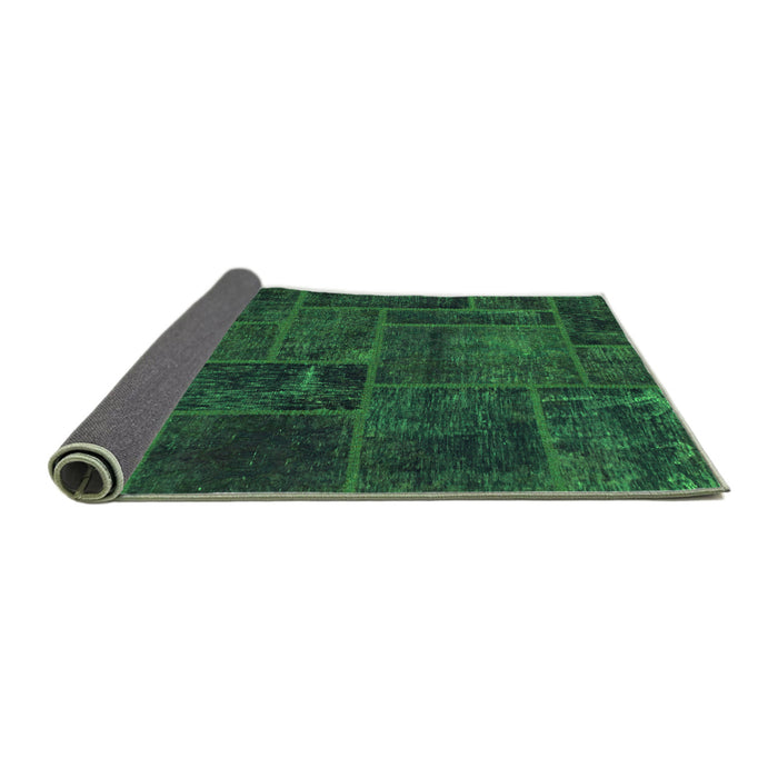 Sideview of Patchwork Green Transitional Rug, abs1254grn